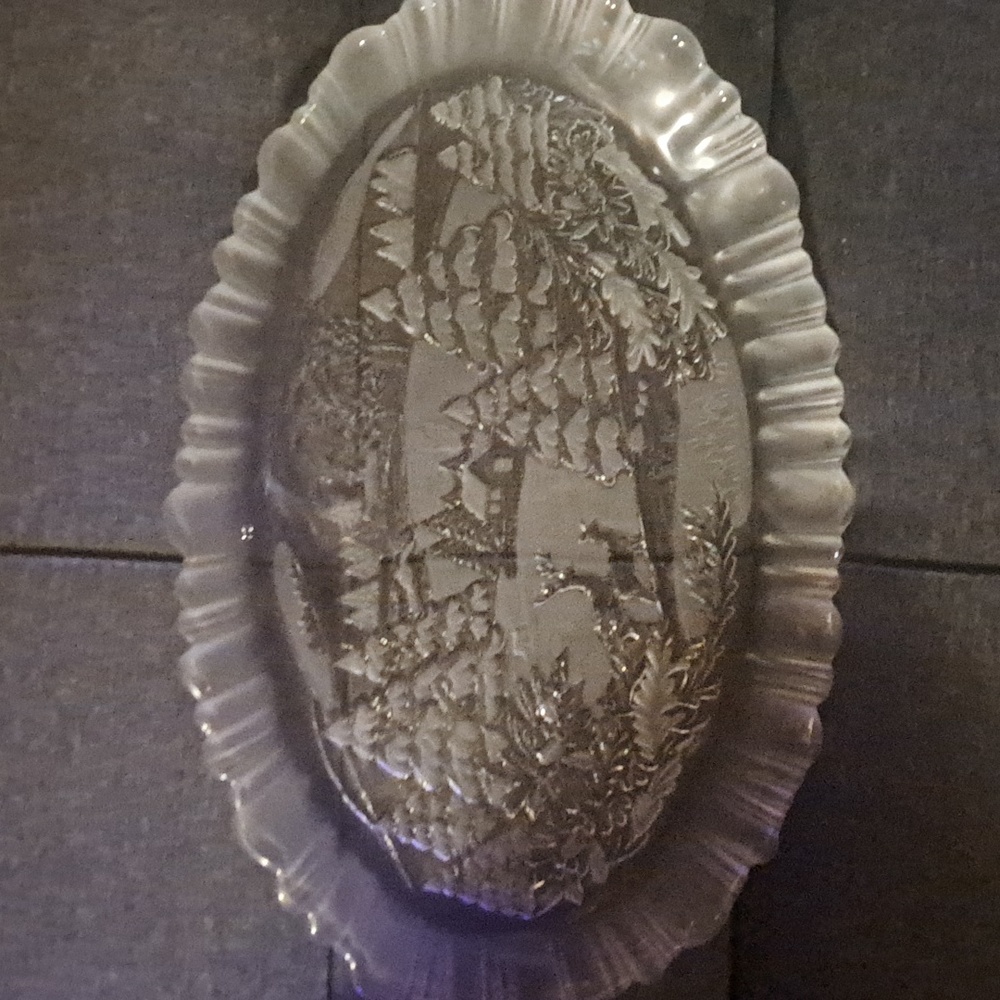 Holiday glass platter